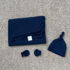 Lou Lou & Company Navy Newborn swaddle set